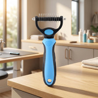 Cat Brush and Pet Hair Remover for Dog Hair Removal, Double-Sided Dog Comb for Cat Grooming, Stainless Steel 11-Blade Pet Grooming Tool