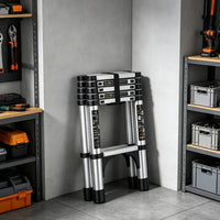 Foldable Self-Supporting Ladder Telescoping Ladder Aluminum Telescopic Ladder Portable Space-Saving for Homeowners, DIYers, Garage