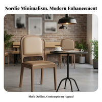 Nordic Design Upholstered Backrest Chair Minimalist Design Upholstered Wood Frame Chair Long-Lasting Construction Dining Seat Easy to Clean for Restaurant Owners, Interior Designers, Homeowners, Cafe, Living Room, Kitchen