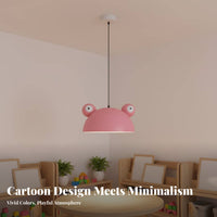 Frog Pendant Imaginative Glow Design Frog Head Hanging Light Nordic Design Cartoon Animal Lamp for Kids, Children, Kindergarten, Restaurant, Shop