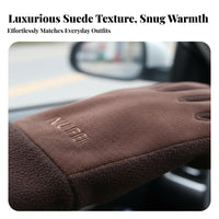 Fleece Lined Suede Gloves Thermal Fleece-Lined Warm Gloves Hand Apparel Soft & Comfortable Hand Apparel Long-Lasting for Driving