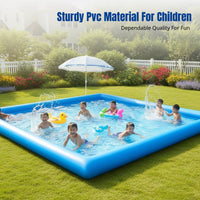 Heavy-Duty Inflatable Pool, Kids Water Play Center, Reinforced PVC, Outdoor Fun, Fishing, Water Play Area