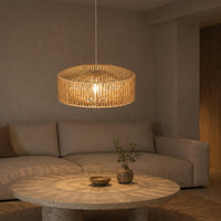 Handmade Braided Overhead Shade Rustic Woven Lampshade Textured Rattan Lampshade