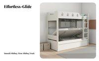 children's Bunk Bed Space-Saving Twin over Twin Bunk Bed Guardrails Bedroom Furniture for Girls, Parents, Small Apartment, Playroom, Dorm Room