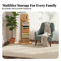 Space-Saving Vertical Corner Bookshelf Invisible Design Bookcase Stable Leaning Structure Storage Rack Multi-Tier Shelving for Apartment Dwellers, Book Lovers, Office Workers, Small Areas, Living Room, Study, Bedroom