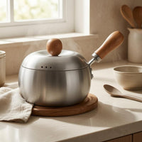 Stainless Steel Milk Pot Wooden Handle Stainless Steel Saucepan Dishwasher Kitchenware