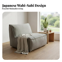 Wabi-Sabi Aesthetic 3-Seater Sofa Removable and cleanable Cover Upholstered Three-Seater Japanese aesthetic Couch Small Space Solution for Apartment Dwellers, Minimalists, Office Managers, Lounge Area