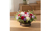 Bamboo Basket with Handle Openwork Flower Arrangement Basket Handcrafted for Decorators, Tabletop, Tea Room