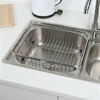 Extendable Colander Telescopic Drain Basket, 304 Stainless Steel Over the Sink Drainer Sink Strainer, Space-Saving Kitchen Storage for Dishes