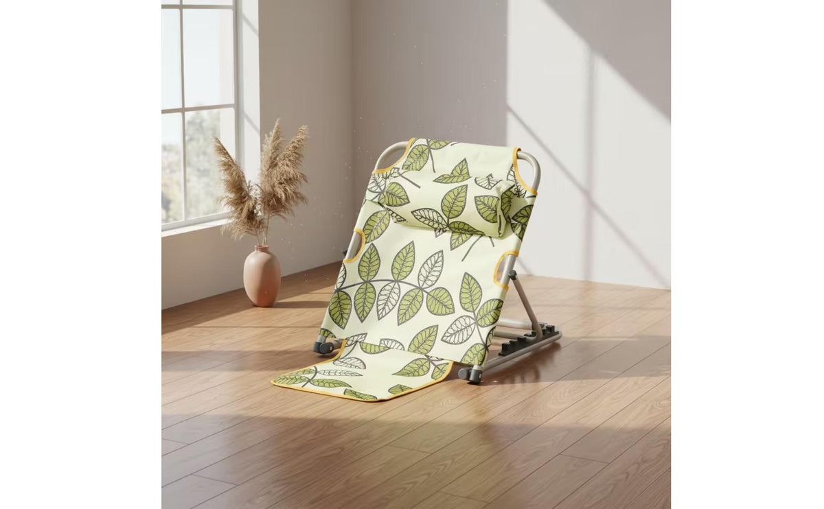 Padded Foldable Lounge Chair with Footrest, Metal Frame, Compact Storage