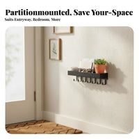 Retro Design Entryway Organizer with Hooks Rustic Design Wall Shelf with Hooks and Mail Slot Multi-Functional Key Holder Space-Saving for Homeowners, Renters, Families, Hallway, Mudroom, Bedroom, Kitchen
