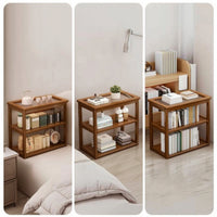 Storage Cart with Glass Multi-tierTier Tea Cart Movable Furniture for Homeowners, Living Room, Kitchen, Bedside