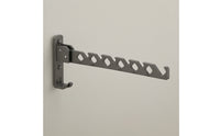 Space-Saving Clothes Rack with Hooks Fold-Away Wall Mounted Clothes Rack Slim-Line Folding Hanger with Hooks Compact for Laundry Room, Bathroom, Balcony, Small Apartments