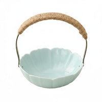 Ceramic Handled Fruit Basket Multi-Use Vintage Fruit Basket Food Porcelain Serving Dish for Party