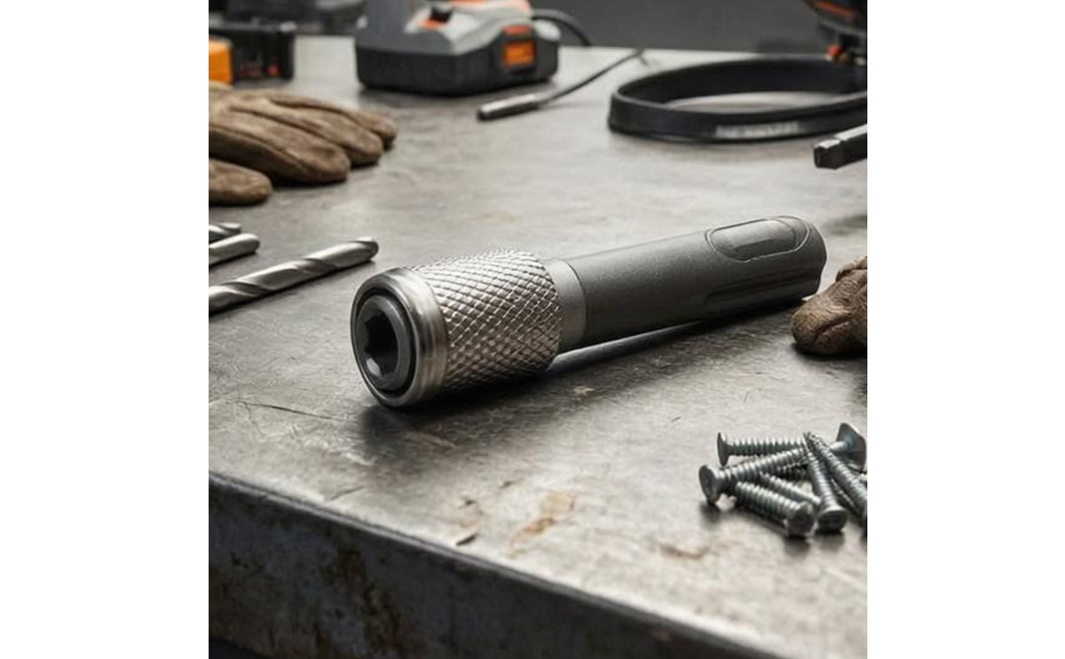 Retaining-Ring-Retaining Notch Hex Shank Socket Adapter Textured Grip Hex Shank Adapter Knurled Drill Socket Extension Conversion Connector