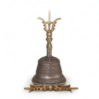 Brass Hand Call Bell Handmade Hand Bell with Clapper Antique Style for Buddhists, Collectors