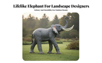 Fiberglass Elephant Model Weather Resistant Realistic Elephant Sculpture Handmade Large Lawn Ornament for Homeowners, Gardeners, Gardens, Parks, Lawns