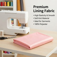 Black Knit Fabric, 160cm Wide Polyester Lining Fabric, High Stretch for Dressmaking, Garment & Skirt Lining
