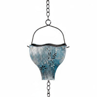 Hollow Cut Design Blue Hummingbird Rain Chain Handcrafted Look Hummingbird Rain Chain Water Guiding Outdoor Decor Weather-Resistant for Eaves, Garden