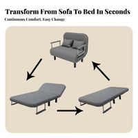 Foldable Design Single Fold-unfold Bed Space-Saving Sleeper Sofa Multi-Functional transformable Seating sturdy Construction for Apartment Dwellers, Homeowners, Office Workers, Small Spaces, Living Room, Bedroom