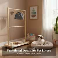 Floor-Standing Small Clothes Rack space-efficient Size Miniature Angled Bracket Clothing Stand Simple Design Pet Accessory Space-Saving for Dog Owners, Bedroom, Closet, Boutique
