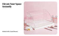 Stair-Step Display Riser Space-Saving Tiered Shelf Multi-Purpose for Homeowners