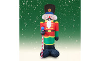 Freestanding Christmas Inflatable Nutcracker Inflate Inflatable Nutcracker Soldier Portable Holiday Decoration Easy for Yard, Porch