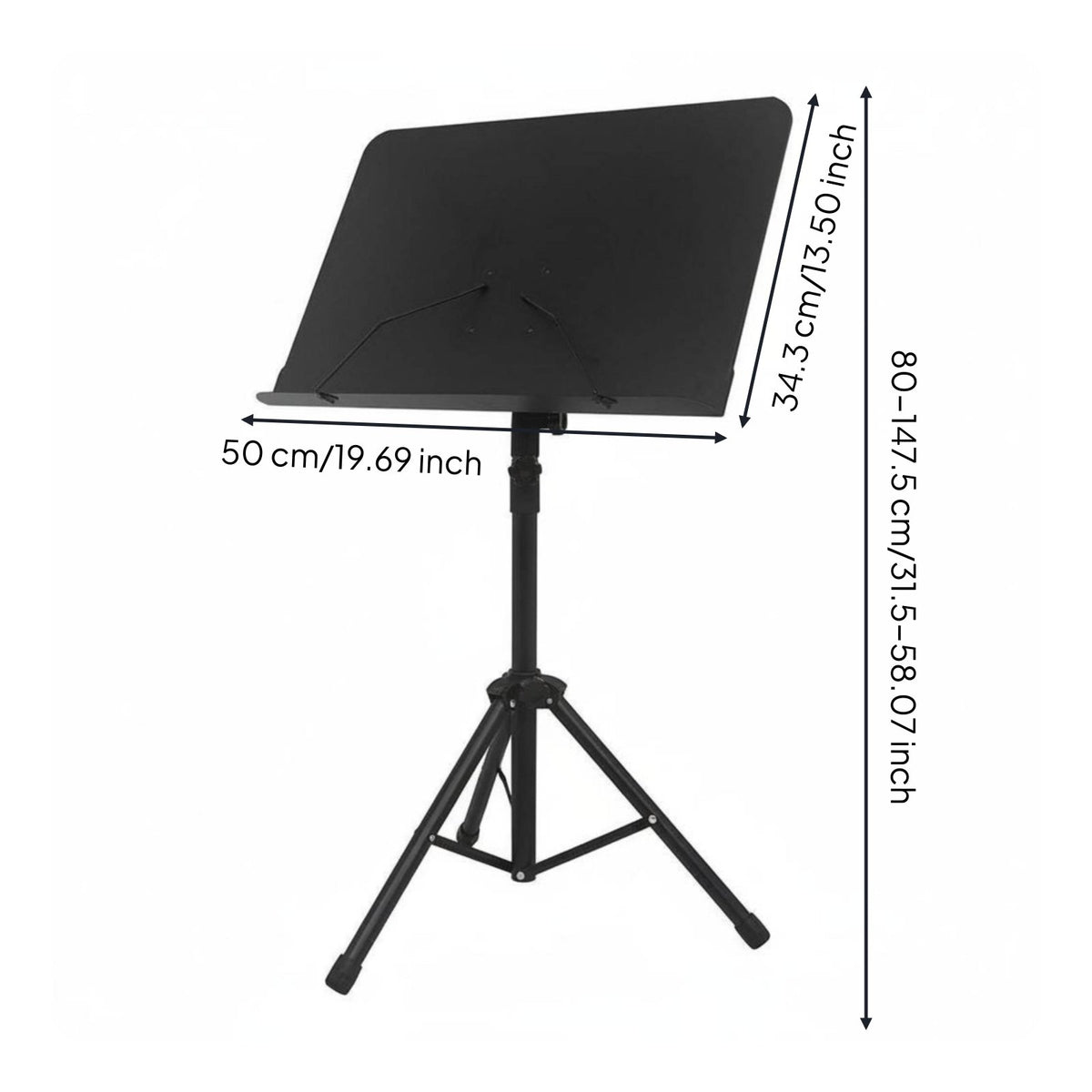 Folding Music Stand Foldable Design Adjustable Height Music Stand Large Panel Musical Instrument Accessory for Instrumentalists, Home Practice
