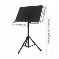 Folding Music Stand Foldable Design Adjustable Height Music Stand Large Panel Musical Instrument Accessory for Instrumentalists, Home Practice