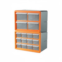 Easy to Sort Small Parts Organizer Cabinet Multi-Purpose Small Parts Drawer Cabinet Clear Drawers Screw Storage Organizer Stackable for Workshop, Garage, Repair Bench