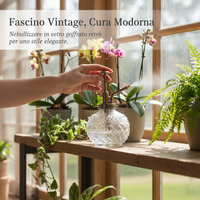 Vintage Embossed Glass Spray Bottle for Gardening and Home Use