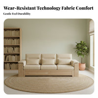 Upholstered Sofa with Integrated Side Table sturdy Wood Frame Couch Nordic Design Living Room Seating for Students, Home Workers, Small Spaces, Bedroom