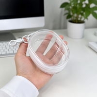 Transparent PVC Cable Organizer with Hook, Carry-On Cable Bag for On-the-Go, Tech Accessory Bag 6.5x3.6x10.5cm, Small Cable Storage