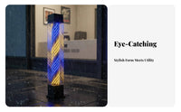 LED Barber Pole Waterproof Rotating Barber Pole Indoor/Outdoor Use Floor Standing Salon Sign