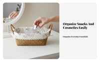 Woven container with Liner Handwoven Desktop Container adaptable for home users