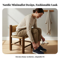 Nordic Design Woven Rope Stool Backless Woven Seat Stool Multi-Purpose Design Household Furniture Vintage Aesthetic for Adults, Homeowners, Entryway, Living Room, Bedroom, Balcony