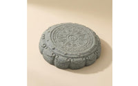 Faux Bluestone Decorative Drum Ornament Raised Relief Miniature Landscape Ornament Engraved Pattern Home Decor Resin for Garden