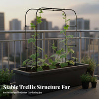 Weather-Resistant Metal Garden Arch with Planter Boxes Sturdy and Long-Lasting Planter Box Arch Stable Design Climbing Plant Archway Easy Assembly for Gardeners, DIY Enthusiasts, Homeowners, Balcony, Patio, Backyard, Yard