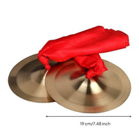 Hand Cymbals Polished with Red Ties Shiny Finger Cymbals for Artists, Ceremonies