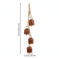 Hanging Bell with Rope Vintage-Style Bell with Rope Rustic Ornament for Farmhouse Decor, Door Wreath, Christmas Tree