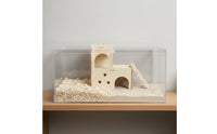 Hamster with Ramp Wooden Hamster Playhouse Edges Small Animal Enclosure for Terrarium