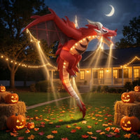 Inflatable Dragon with LED Glowing Inflatable Dragon with Lights Outdoor Halloween Decoration for Yard