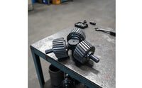 One-Piece Pellet Machine Press Wheel Assembly Replacement Press Wheel with Integrated Shaft Heavy-Duty Hardware for Farmers