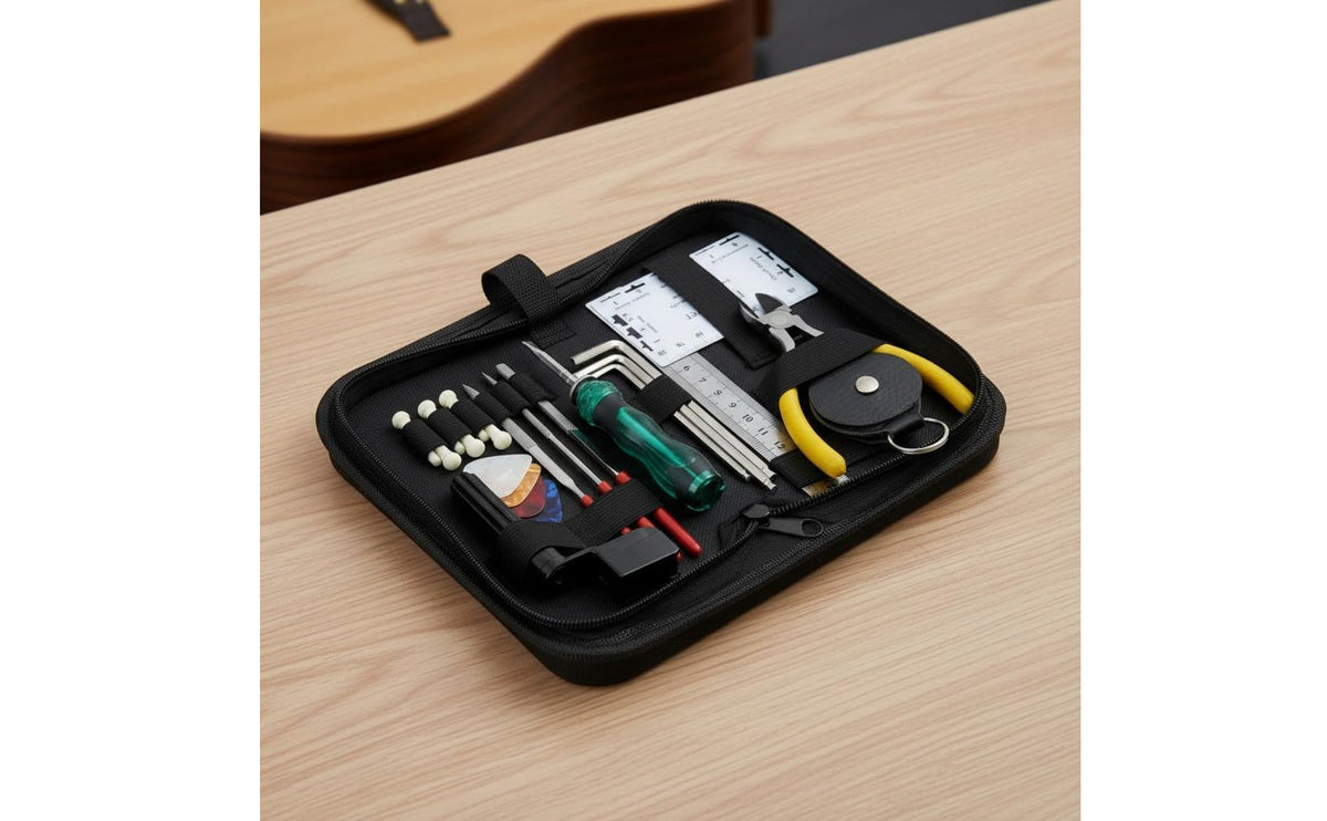 23 Pieces Multi-Functional 23 Piece Guitar Repair Kit Portable Guitar String Changing Tool Kit Long-Lasting Luthier Tools Ideal Gift for Guitarists, Beginners, Hobbyists, Touring, Studio