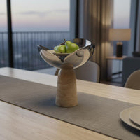 Irregular Stainless Steel Bowl Rust-Resistant Pedestal Fruit Bowl Large Capacity Home Decor for Living Room
