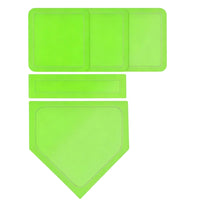 5 Pieces Rubber Bases with Pitching Rubber Plate Lightweight Base Set with Home Plate Flat Baseball Base Set for Families, Backyard, School Field