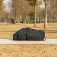 Shielding Baritone Sax Case with Wheels Contoured Baritone Saxophone Case Portable Cushioned for Saxophonists
