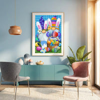 Easter DIY Painting Kit Sparkling Crystals 5D Crystal Craft Handmade Craft Set for Crafters, Wall Decor, Living Room