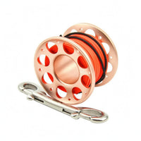 Double-Ended Snap Hook Diving Finger Spool Reel Perforated SMB Line Reel Cord Attached Aluminum Finger Spool Lightweight