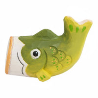 2 Pieces Modern Simple Design Desktop Koi Sculpture Good Luck Charm Wooden Koi Figurine Solid Wood for Couples, Office, Bookshelf